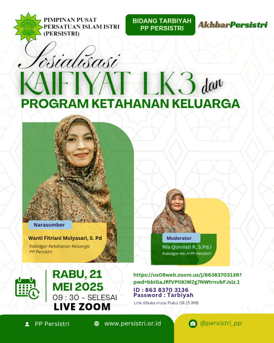 PP Persistri Gelar Sosialisasi Kaifiyat LK3 dan Ketahanan Keluarga Secara Virtual